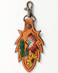 American Darling ADKR172 Hand Tooled Carved Genuine Leather Keyring