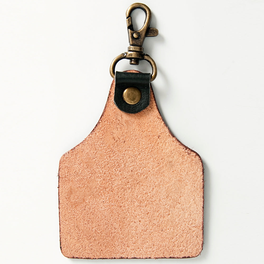 American Darling ADKR177 Hand Tooled Carved Genuine Leather Keyring