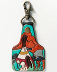 American Darling ADKR178 Hand Tooled Carved Genuine Leather Keyring