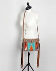 American Darling Cross Body Saddle Blanket Genuine Leather Women Bag Western Handbag Purse