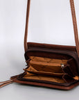 American Darling ORGANISER Upcycled Wool Genuine Leather women bag western handbag purse