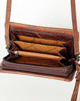 American Darling ORGANISER Upcycled Wool Genuine Leather women bag western handbag purse