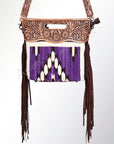 American Darling Clutch Hand Tooled Hair On Genuine Leather Women Bag Western Handbag Purse