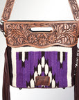 American Darling Clutch Hand Tooled Hair On Genuine Leather Women Bag Western Handbag Purse