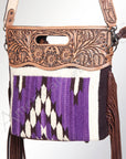 American Darling Clutch Hand Tooled Hair On Genuine Leather Women Bag Western Handbag Purse