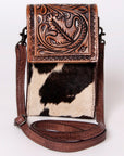 American Darling CELL PHONE HOLDER Hand Tooled Hair-on Genuine Leather women bag western handbag purse
