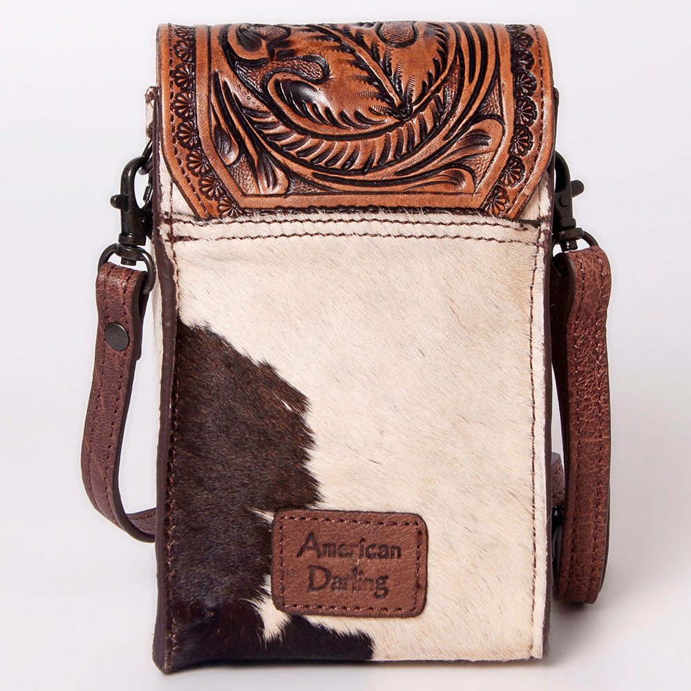 American Darling CELL PHONE HOLDER Hand Tooled Hair-on Genuine Leather women bag western handbag purse