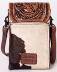 American Darling CELL PHONE HOLDER Hand Tooled Hair-on Genuine Leather women bag western handbag purse