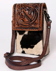 American Darling CELL PHONE HOLDER Hand Tooled Hair-on Genuine Leather women bag western handbag purse