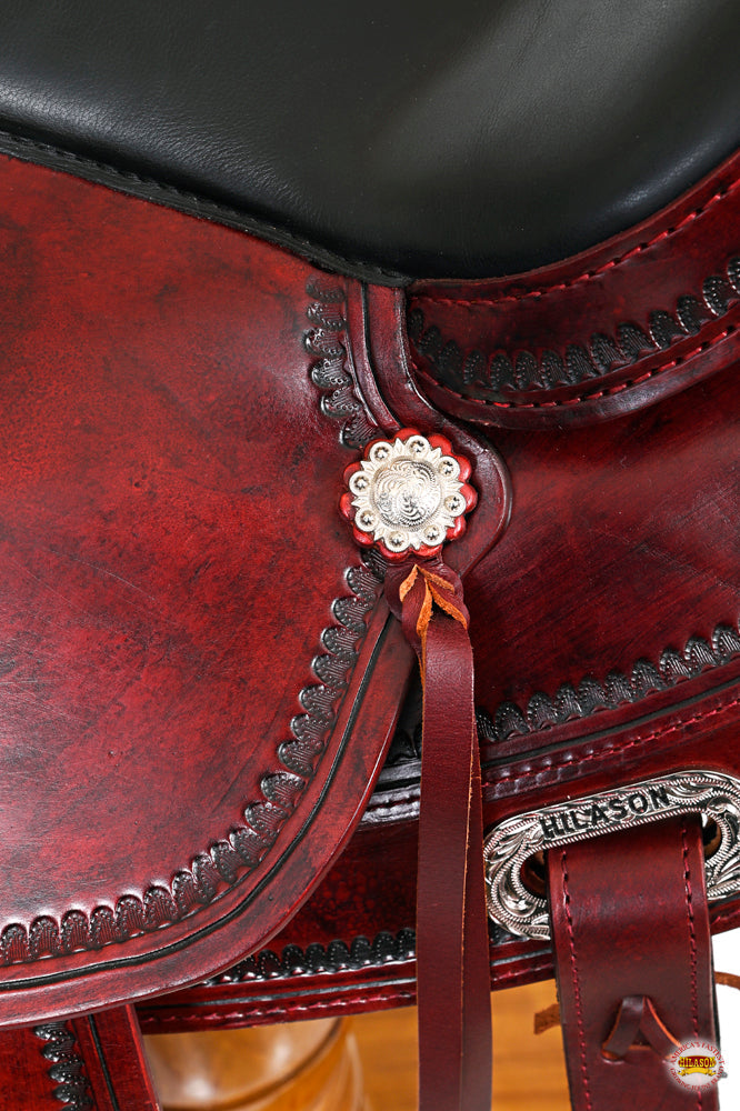 HILASON Western Horse Saddle American Leather Flex Tree Trail &amp; Pleasure Antique Mahogany
