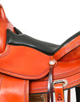 HILASON Western Horse Saddle American Leather Flex Tree Trail & Pleasure Saddle Tan