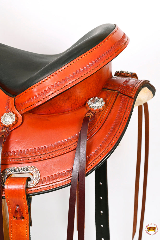 HILASON Western Horse Saddle American Leather Flex Tree Trail &amp; Pleasure Saddle Tan