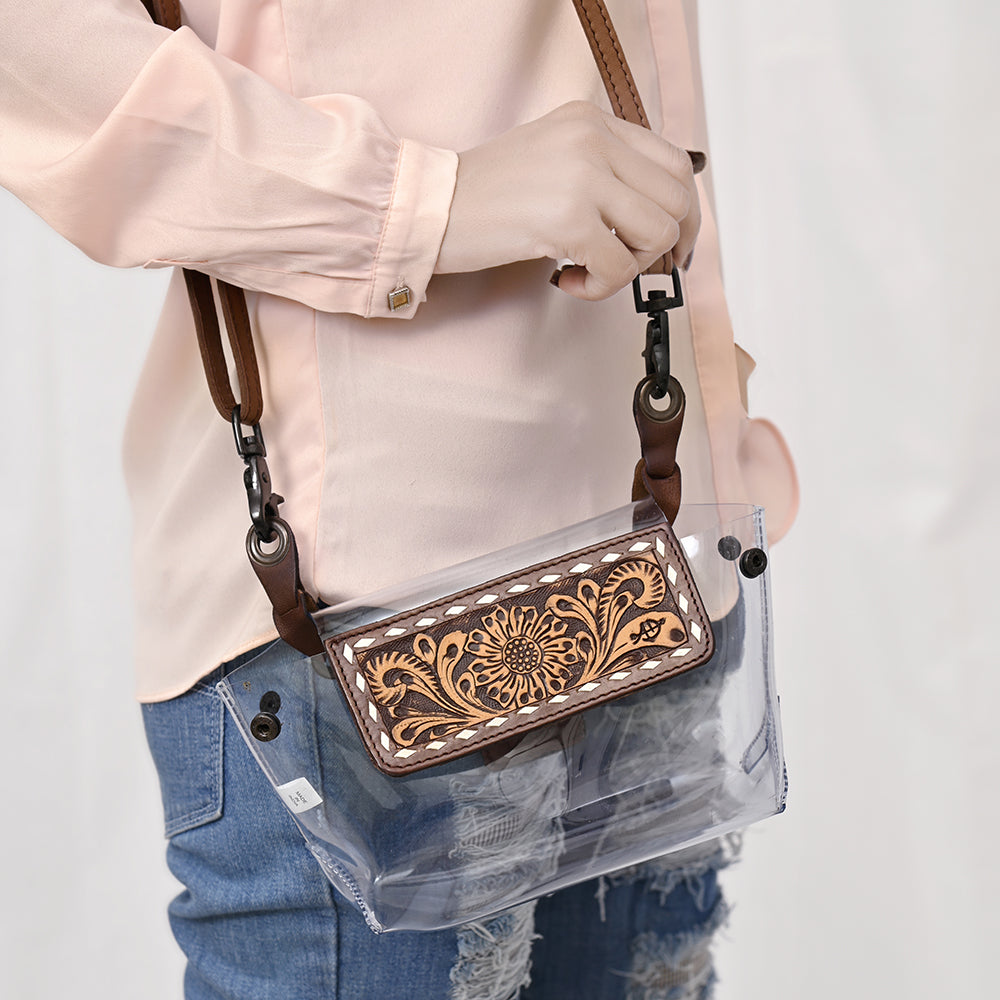 ADBGZ303A American Darling CLEAR BAG Hand Tooled Genuine Leather women bag western handbag purse