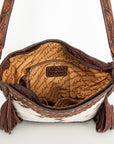 American Darling Large Crossbody Hand Tooled Hair On Genuine Leather Women Bag Western Handbag Purse
