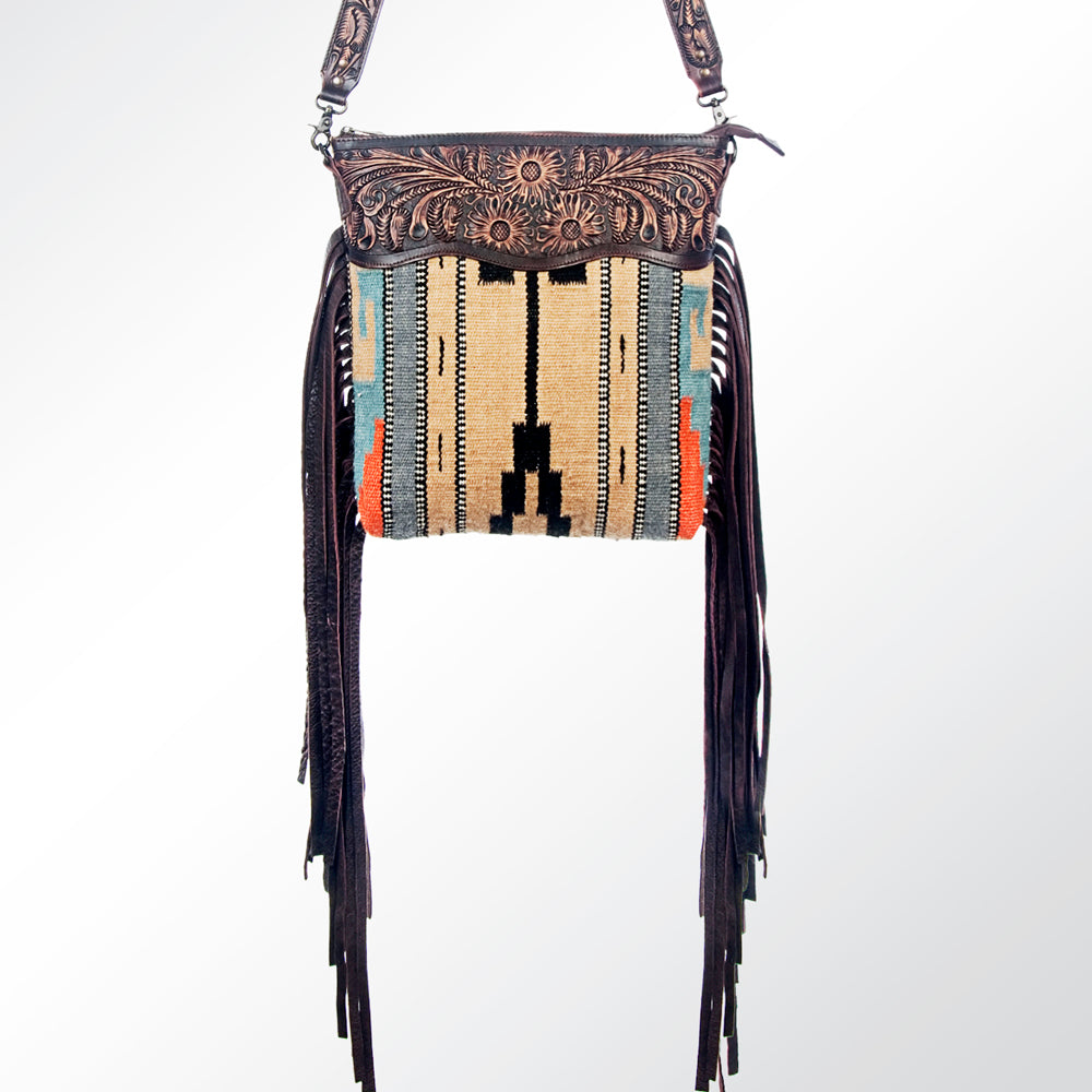 American Darling ADBGZ364 Signature Crossbody Hand Tooled Saddle Blanket Genuine Leather Women Bag Western Handbag Purse