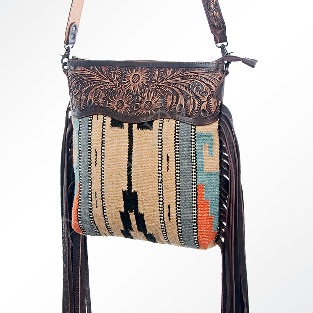 American Darling ADBGZ364 Signature Crossbody Hand Tooled Saddle Blanket Genuine Leather Women Bag Western Handbag Purse