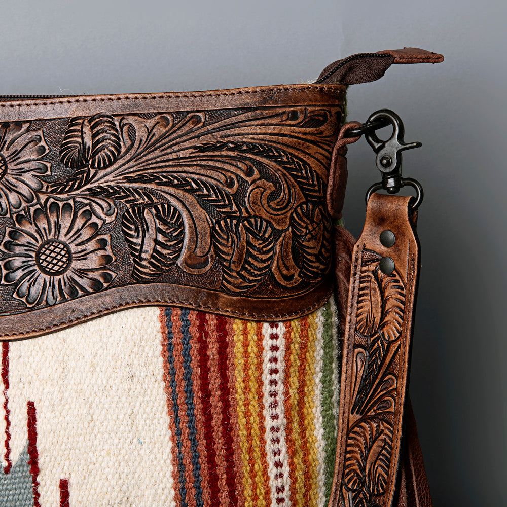 American Darling ADBGZ365 Signature Crossbody Hand Tooled Saddle Blanket Genuine Leather Women Bag Western Handbag Purse