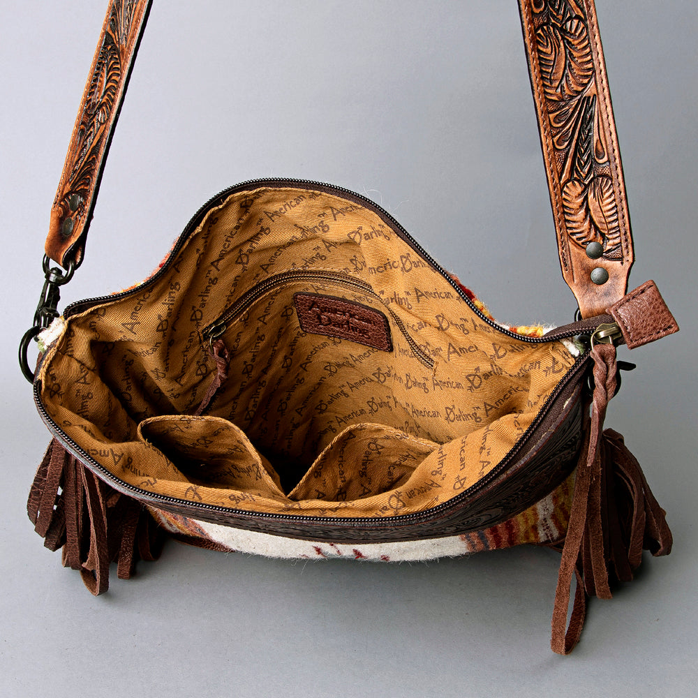 American Darling ADBGZ365 Signature Crossbody Hand Tooled Saddle Blanket Genuine Leather Women Bag Western Handbag Purse