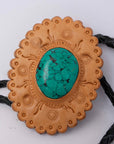 American Darling ADJW103A Braided Genuine Leather Jewelry Necklace with Leather Concho