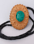 American Darling ADJW103A Braided Genuine Leather Jewelry Necklace with Leather Concho