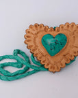 American Darling ADJW104D Braided Genuine Leather Jewelry Necklace with Leather Concho