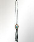 American Darling ADJW106B Braided Genuine Leather Jewelry Necklace with Concho