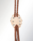 American Darling ADJW106C Braided Genuine Leather Jewelry Necklace with Concho