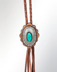 American Darling ADJW106C Braided Genuine Leather Jewelry Necklace with Concho