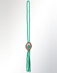 American Darling ADJW106D Braided Genuine Leather Jewelry Necklace with Concho