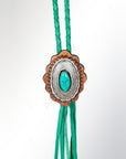 American Darling ADJW106D Braided Genuine Leather Jewelry Necklace with Concho