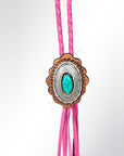 American Darling ADJW106E Braided Genuine Leather Jewelry Necklace with Concho