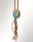 American Darling ADJWM101C Hand Painted Braided Genuine Leather Jewelry Necklace