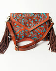 American Darling ADBGK106 Envelope Hand Tooled Genuine Leather Women Bag Western Handbag Purse