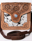 American Darling ADBGD123 Crossbody Hand Tooled Hair-On Genuine Leather Women Bag Western Handbag Purse