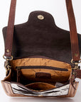 American Darling ADBGD123 Crossbody Hand Tooled Hair-On Genuine Leather Women Bag Western Handbag Purse