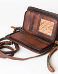 American Darling ORGANISER Upcycled Wool Genuine Leather women bag western handbag purse