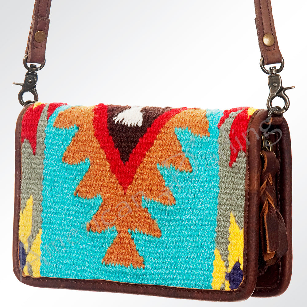 American Darling ORGANISER Upcycled Wool Genuine Leather women bag western handbag purse