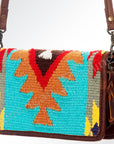American Darling ORGANISER Upcycled Wool Genuine Leather women bag western handbag purse