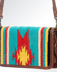 American Darling ORGANISER Upcycled Wool Genuine Leather women bag western handbag purse