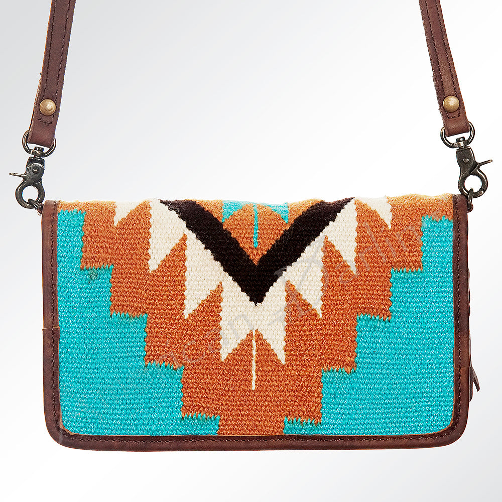 American Darling ORGANISER Upcycled Wool Genuine Leather women bag western handbag purse
