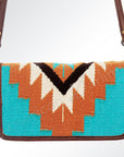 American Darling ORGANISER Upcycled Wool Genuine Leather women bag western handbag purse