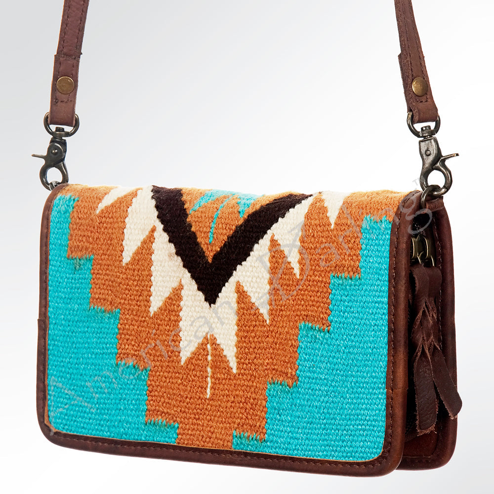 American Darling ORGANISER Upcycled Wool Genuine Leather women bag western handbag purse