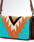 American Darling ORGANISER Upcycled Wool Genuine Leather women bag western handbag purse