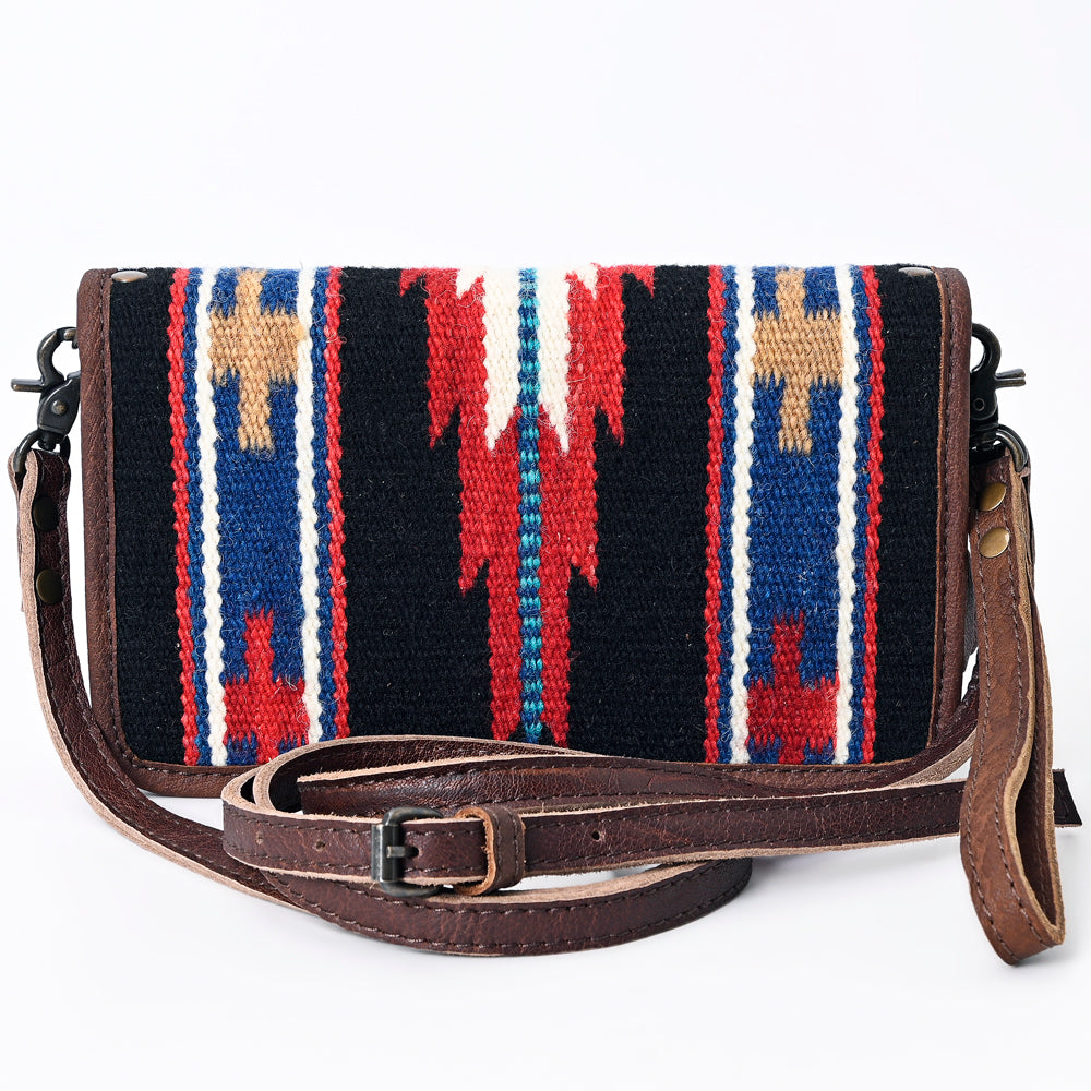 American Darling ORGANISER Upcycled Wool Genuine Leather women bag western handbag purse