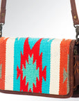 American Darling ORGANISER Upcycled Wool Genuine Leather women bag western handbag purse