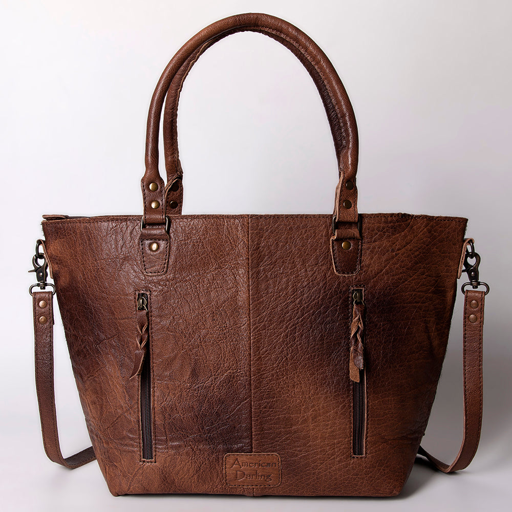 American Darling ADBG663 Tote Hand Tooled Hair-On Genuine Leather Women Bag Western Handbag Purse