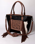 American Darling ADBG663 Tote Hand Tooled Hair-On Genuine Leather Women Bag Western Handbag Purse