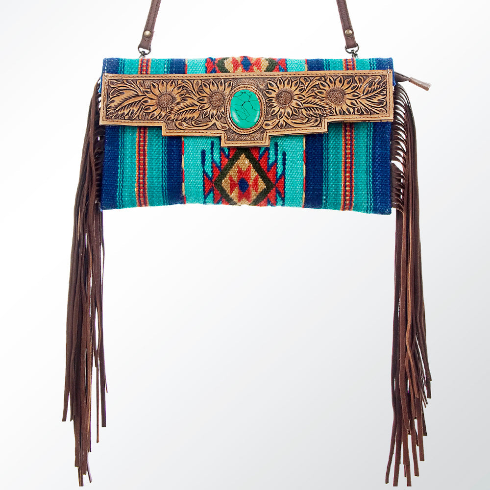 American Darling Hand Tooled Saddle Blanket Genuine Leather Women Bag Western Handbag Purse