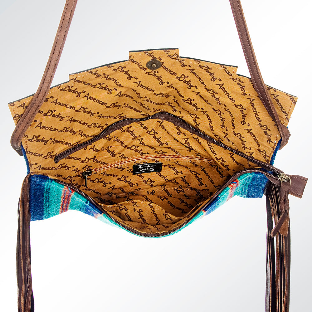 American Darling Hand Tooled Saddle Blanket Genuine Leather Women Bag Western Handbag Purse