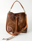 American Darling Tote Hand Tooled Hair On Genuine Leather Women Bag Western Handbag Purse